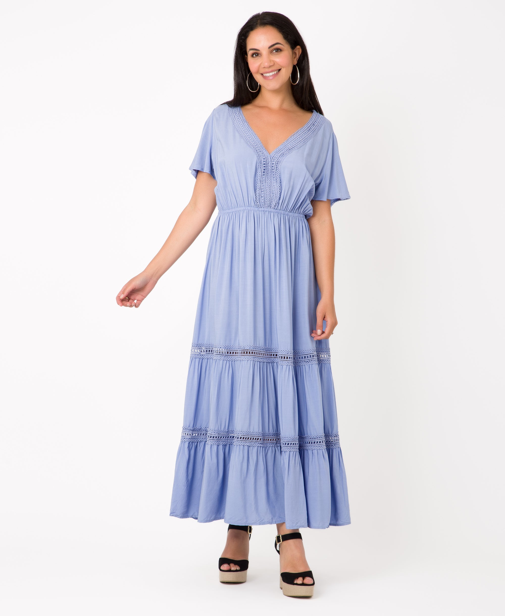 KRISP Crochet Detail Summer Maxi Dress (111209)